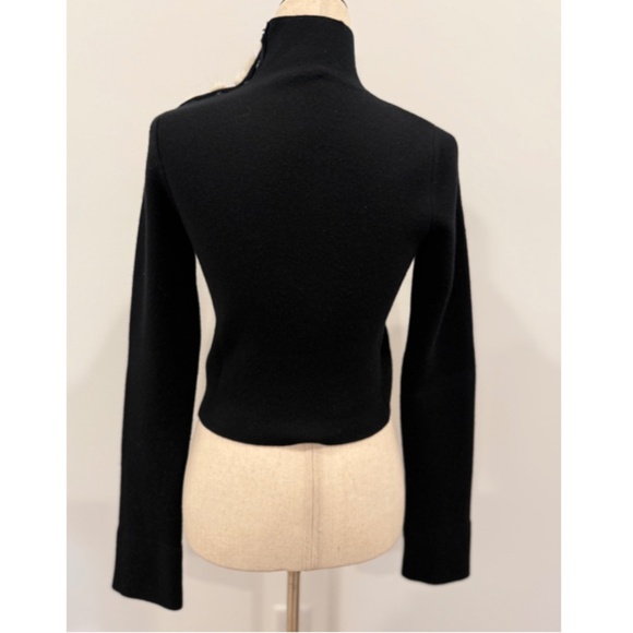 Louis Vuitton Black Cashmere Crop Sweater with Mink pom poms - Picture 4 of 6